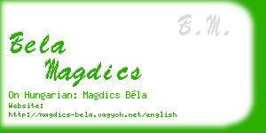 bela magdics business card