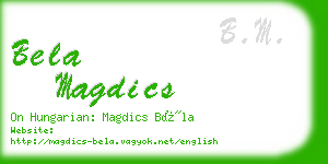 bela magdics business card